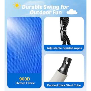 Trekassy Saucer Swing with Frame for Kids Outdoor, 440lbs Swing Set with Heavy Duty Metal Swing Stand for Backyard, Outdoor Kids Play Equipment