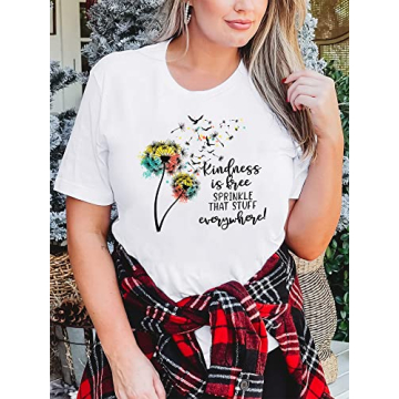 Plus Size Inspirational Dandelion Graphic Tee for Women