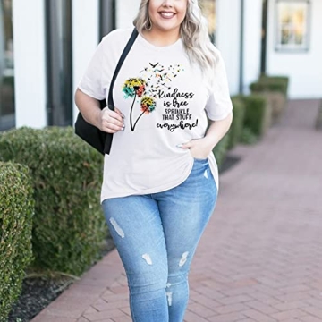 Plus Size Inspirational Dandelion Graphic Tee for Women
