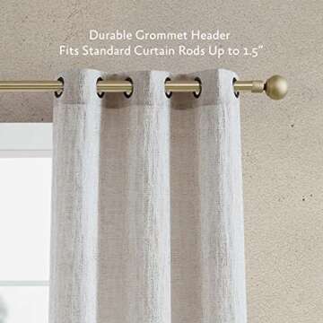 Jessica Simpson – Tallulah Heathered Texture Ultimate Blackout Curtains | Set of 2 Panels and 2 Tiebacks | Privacy Drapes | Premium Grommet Header | 38" x 84" | Taupe