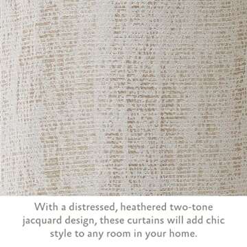 Jessica Simpson – Tallulah Heathered Texture Ultimate Blackout Curtains | Set of 2 Panels and 2 Tiebacks | Privacy Drapes | Premium Grommet Header | 38" x 84" | Taupe