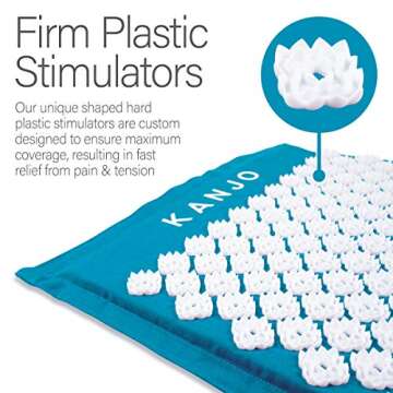 FSA HSA Eligible Kanjo Premium Acupressure Mat and Pillow Set for Back Pain Relief & Neck Pain Relief, with Memory Foam Pillow, Includes Carry Bag, Amethyst