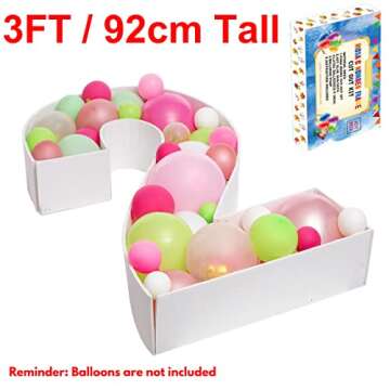 3FT Mosaic Balloon Frame Number 2 Light Up Numbers Pre-Cut Kit Thick Foam Board for Birthday Decoration
