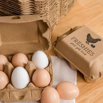 Rural365 | Pulp Egg Cartons Bulk Pack of 20 Empty Egg Cartons – Half Dozen Egg Holder Egg Crates (Holds 6 Eggs Each)