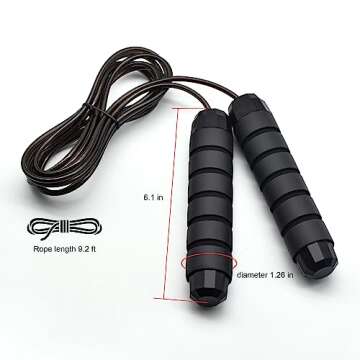 BOOMIBOO Jump Rope, Adjustable Jump Ropes,Skipping Rope Tangle-Free Rapid Speed with Ball Bearings for Women Men Kids,Exercise & Slim Body Jumprope at Home School Gym