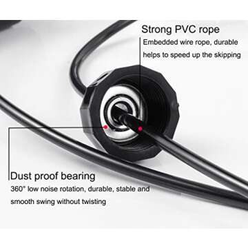 BOOMIBOO Jump Rope, Adjustable Jump Ropes,Skipping Rope Tangle-Free Rapid Speed with Ball Bearings for Women Men Kids,Exercise & Slim Body Jumprope at Home School Gym