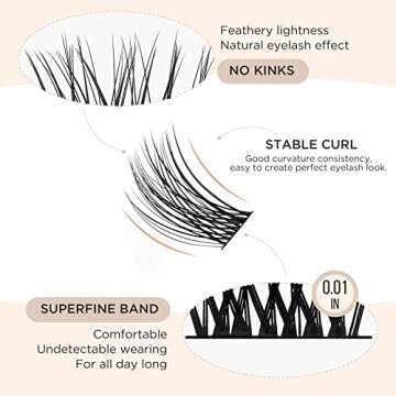 LASHVIEW Lash Clusters, 144 Pcs Cluster Lashes, DIY Cluster Eyelash Extensions Mega Volume Reusable Individual Lashes Cluster Volume Look Super Thin Band & Soft(Volume,C-10-16mix)