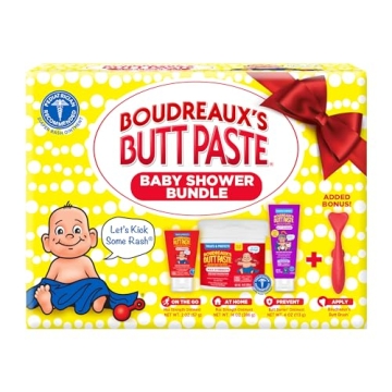 Boudreaux’s Butt Paste, Baby Shower Gift Set, Newborn Essentials Kit with 3 Baby Necessities, Diap...