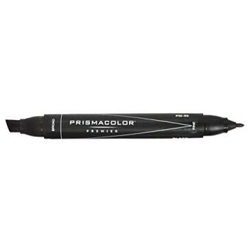 Prismacolor Double-Ended Marker, Broad and Fine Tip, PM98 Black (3510)