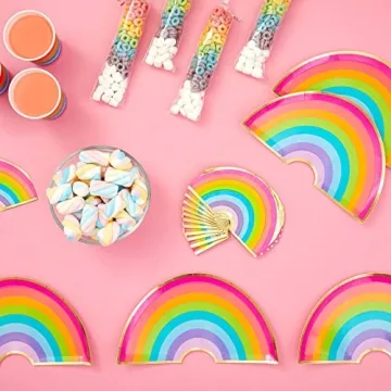 72-Piece Rainbow Birthday Party Supplies Set - Serves 24 Guests