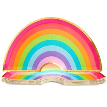 72-Piece Rainbow Birthday Party Supplies Set - Serves 24 Guests