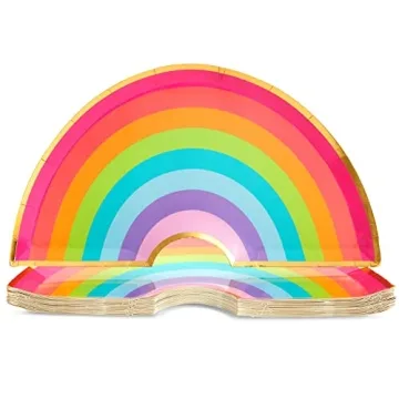 72-Piece Rainbow Birthday Party Supplies Set - Serves 24 Guests