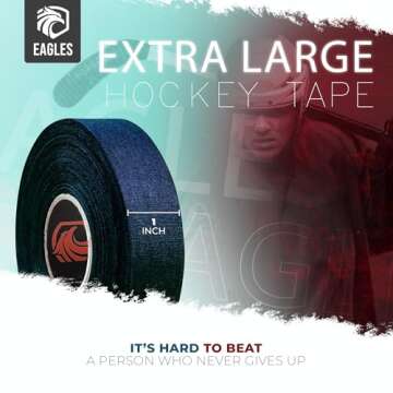 EAGLES Hockey Tape Multipurpose Cloth Tape 60 Feet/Roll for Lacrosse Baseball & Softball Bats, Rackets, Pullup Bars, Gardening Tools, Sports Gift Perfect for Wrist, Ankle, Foot