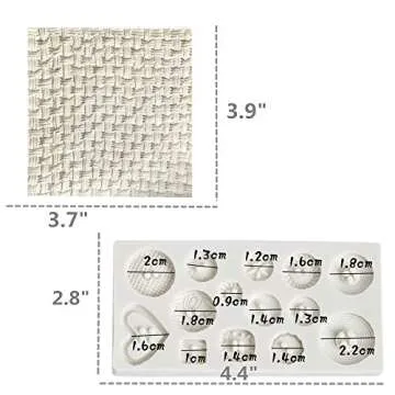 JeVenis 5 PCS Mini Knitting Sweater Fondant Mold Crochet Texture Cake Decoration Button Impression Mat for Baby Shower Party Cupcake Cake Decoration