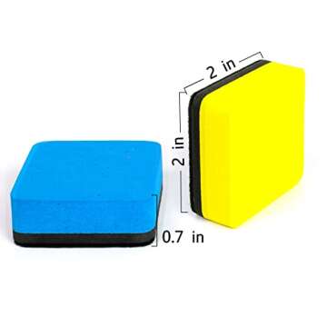 LOCONHA Dry Erase Markers, 48 Pack Magnetic Whiteboard & Chalkboard Cleaners, Small Magnetic Erasers