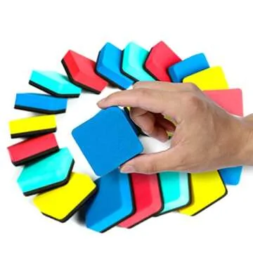 LOCONHA Dry Erase Markers, 48 Pack Magnetic Whiteboard & Chalkboard Cleaners, Small Magnetic Erasers