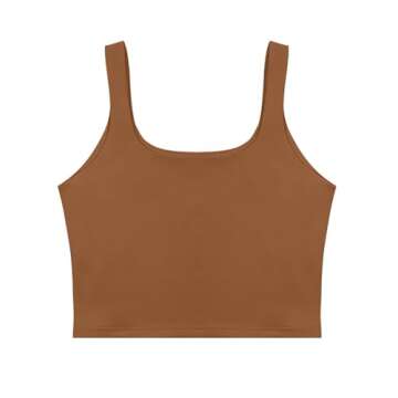REORIA Women's Sexy Sleeveless Square Neck Crop Top