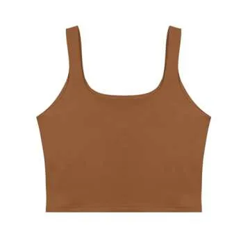 REORIA Women's Sexy Sleeveless Square Neck Crop Top