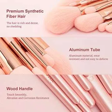 Stylish TEXAMO Pink Makeup Brushes Set for Every Occasion