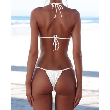 XUNYU Women Bikini Set Stylish Solid Two Piece Swimwear