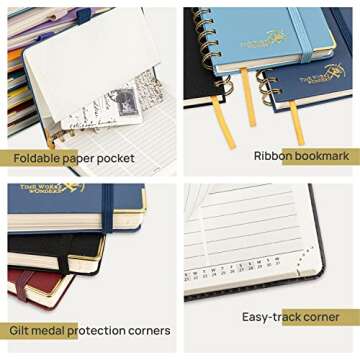 POPRUN Small Planner 2023-2024 (4''x 6.25'') Academic Planner Weekly and Monthly (July 23-June 24) Spiral Planner with Hourly Time Slots, Hard Cover, Wirebound, for Purse, 100 GSM - Light Pink