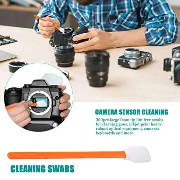 Wellgler 5.11" Foam Cleaning Swabs for Electronics and Cameras