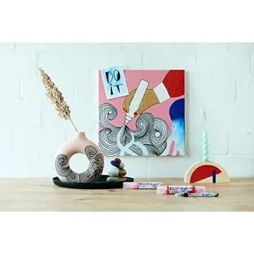 edding 5000 acrylic marker broad - turquoise - 1 waterproof acrylic paint marker - chisel nib 5-10 mm - acrylic paint pen for drawing on canvas, art paper and wood - acrylic markers for pebbles