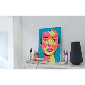 edding 5000 acrylic marker broad - turquoise - 1 waterproof acrylic paint marker - chisel nib 5-10 mm - acrylic paint pen for drawing on canvas, art paper and wood - acrylic markers for pebbles