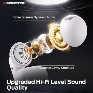 Monster Wireless Earbuds with Noise Cancellation & Touch Control
