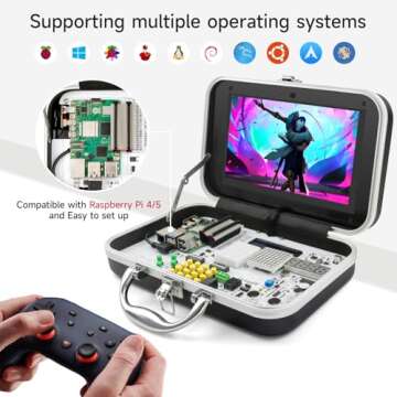 ELECROW for Raspberry Pi 5 8GB Kit, with Pi 5 8GB Single Board Computer, Crowpi Pi 5 Case Kit with 9...