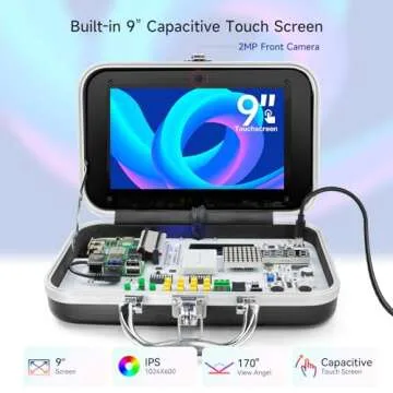 ELECROW for Raspberry Pi 5 8GB Kit, with Pi 5 8GB Single Board Computer, Crowpi Pi 5 Case Kit with 9inch Display, Compatible with Raspberry Pi 5 Learning Programming Kit with Sensors (8GB RAM)