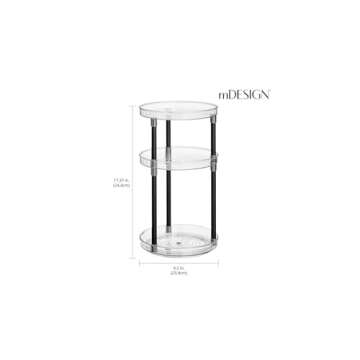 mDesign Spinning 3-Tier Lazy Susan 360 Rotating Makeup Organizer Storage Tower - Beauty Cosmetic Org...