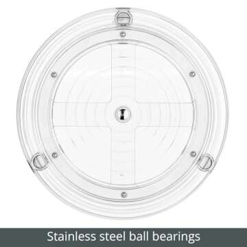 mDesign Spinning 3-Tier Lazy Susan 360 Rotating Makeup Organizer Storage Tower - Beauty Cosmetic Organization Caddy for Bathroom Vanity, Countertop, Makeup Table - Ligne Collection - Clear/Matte Black