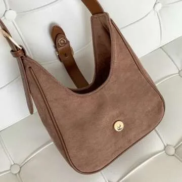 Retro Suede Shoulder Bag For Women Underarm Bag Winter Women's Hobo Bag Purse Tote Bag Commuter Handbag