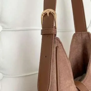 Retro Suede Shoulder Bag For Women Underarm Bag Winter Women's Hobo Bag Purse Tote Bag Commuter Handbag