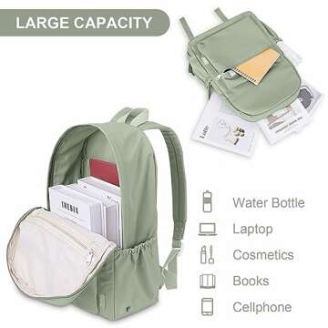 YFGBCX Cute Aesthetic Backpack for Women Solid Color Backpack Lightweight Classic Backpack for Women Laptop Backpack Casual Kawaii Backpack for Travel, Work