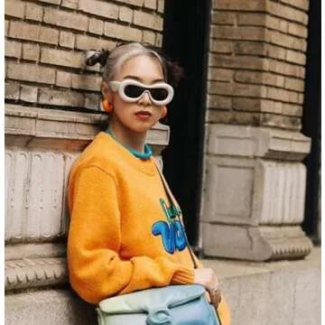 FEISEDY Oversized Inflated Oval Sunglasses for Trendy Style