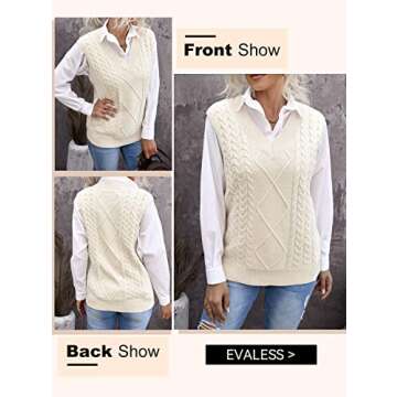 EVALESS Plus Size Sweater Vest for Comfort & Style
