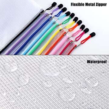 EOOUT 20pcs Large Mesh Zipper Pouch Bags for Organizing Storage
