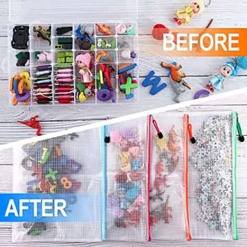 EOOUT 20pcs Large Mesh Zipper Pouch Bags for Organizing Storage