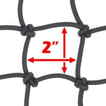 Powertye Cargo Net with 10 Adjustable Hooks and Durable Mesh