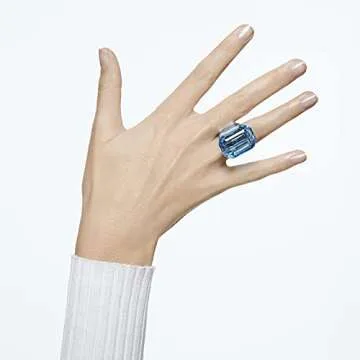 Swarovski Lucent Cocktail Ring, Blue, Size 9