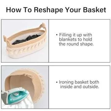 Woven Baskets for Organizing with Decorative Handles