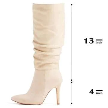 Katliu Suede Knee High Boots for Stylish Women
