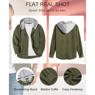 COOFANDY Men's Corduroy Shirt Jacket for Style and Comfort