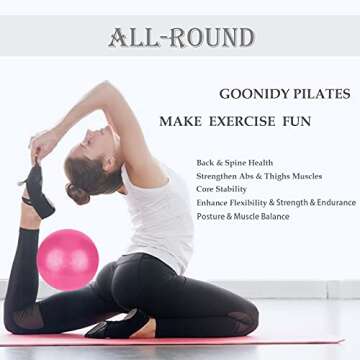 Goonidy Small Pilates Ball for Therapy Mini Workout Core 9 Inch Small Exercise Mini Bender Pilates, ...