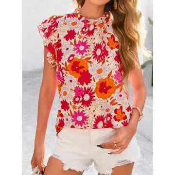 Stylish Summer Ruffle Tops for Women in Floral Designs