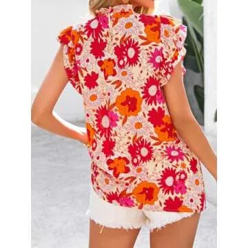 Stylish Summer Ruffle Tops for Women in Floral Designs