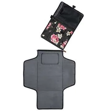 Srotek Portable Baby Changing Pad Lightweight Floral Diaper Clutch with Strap for Mom,Peony