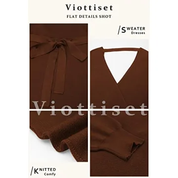 Chic Viottiset Women's V Neck Midi Wrap Bodycon Dress